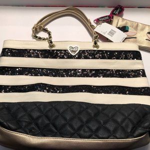 Betsy Johnson Stripe Tote